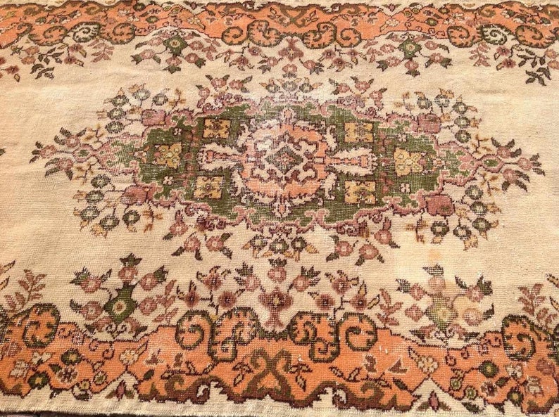 Hand Knotted Vintage Turkish Rug 213cm x 117cm