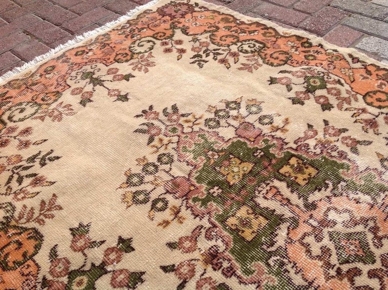 Hand Knotted Vintage Turkish Rug 213cm x 117cm