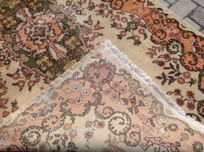 Hand Knotted Vintage Turkish Rug 213cm x 117cm