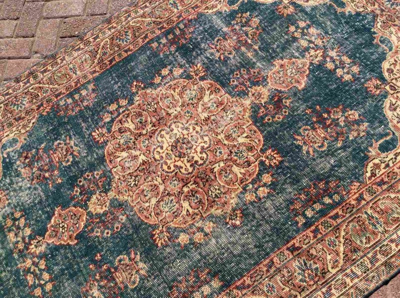 Hand Knotted Vintage Turkish Wool Rug 204cm x 133cm