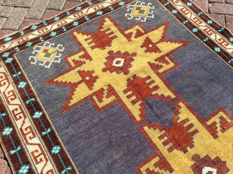 Hand Knotted Vintage Turkish Wool Rug 251cm x 130cm