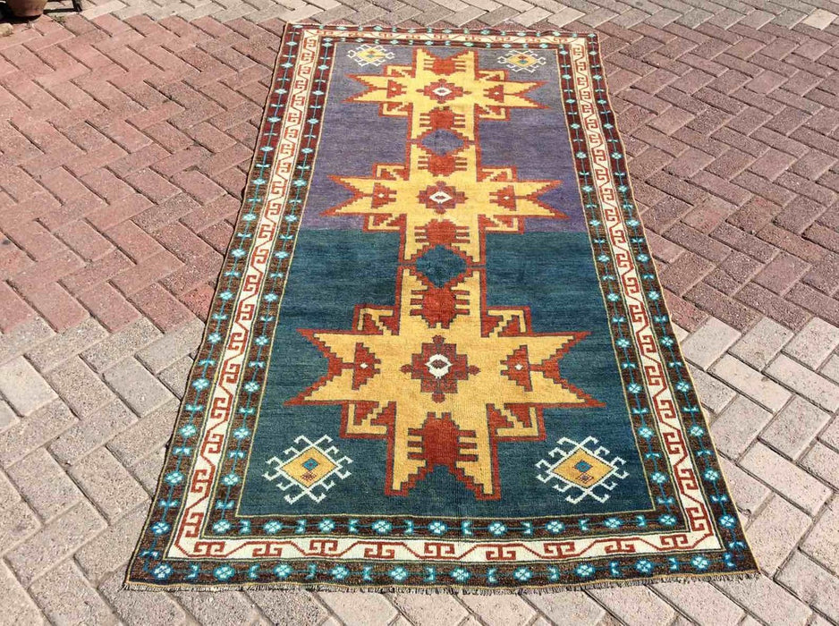 Hand Knotted Vintage Turkish Wool Rug 251cm x 130cm