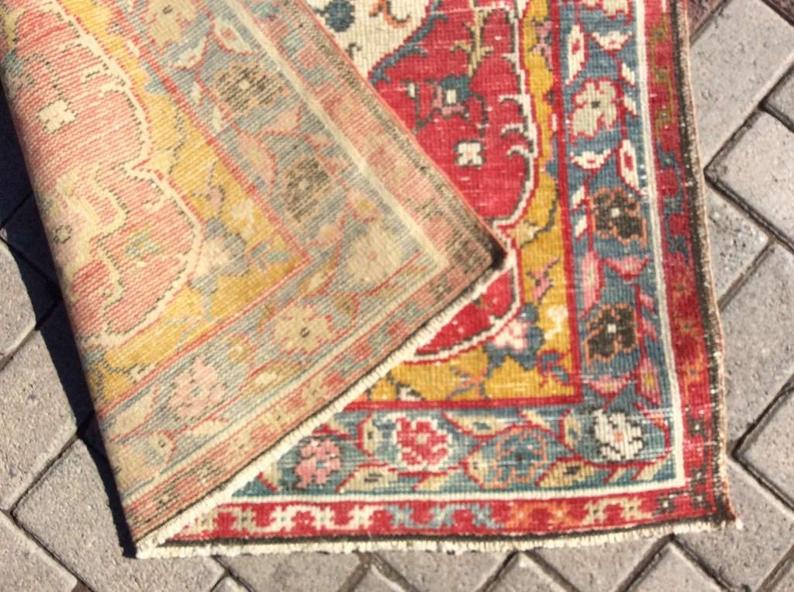 Hand Knotted Vintage Wool Rug 240cm x 104cm from Turkey