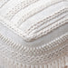 Hand Knotted Wool Cotton Pouf in Ivory Color
