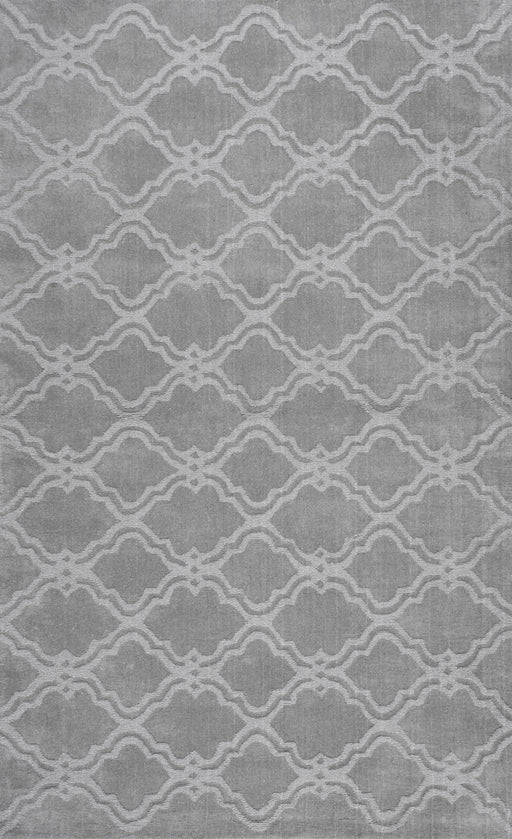 Hand-Tufted Wool Geometric Rug in Grey