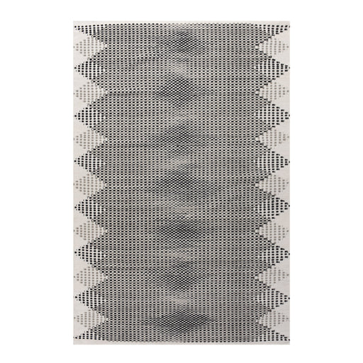 Hand Woven Black And White Wool Area Rug