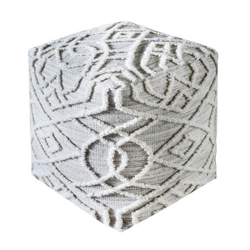 Hand-Woven Cotton And Wool Pouf For Home Décor