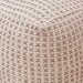 Hand Woven Cotton Hemp Pouf With Cross Stitch Design