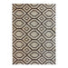 Hand-Woven Geometric Hemp and Leather Rug in Brown Shades