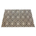 Hand-Woven Geometric Hemp and Leather Rug in Brown Shades