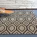 Hand-Woven Geometric Hemp and Leather Rug in Brown Shades