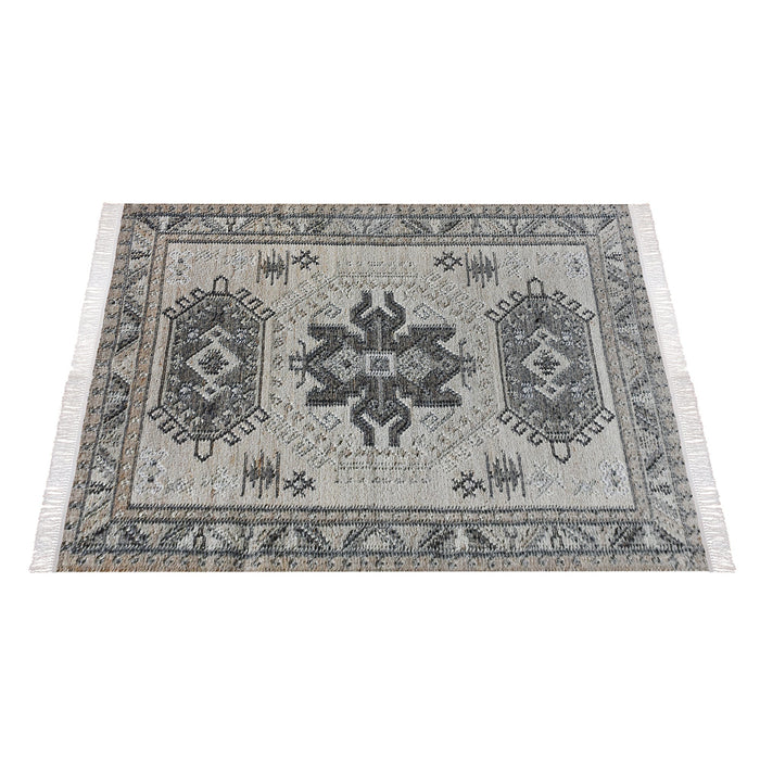 Hand-Woven Hemp And Wool CULION Rug With Medallion Design