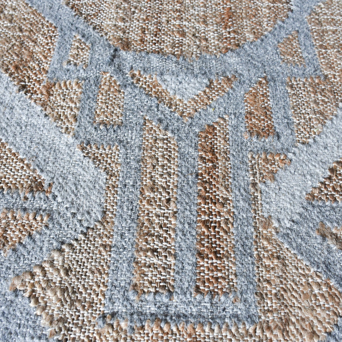 Hand-Woven Hemp And Wool Geometric Print Area Rug