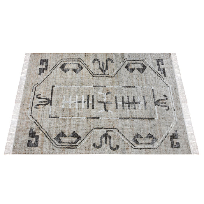 Hand Woven Hemp And Wool Rug In Natural Tones