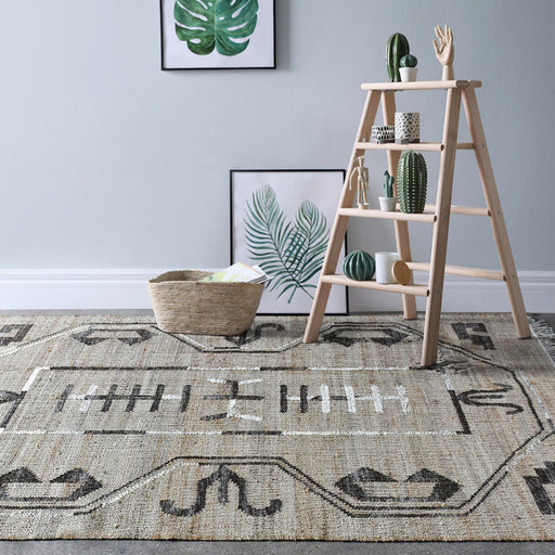 Hand Woven Hemp And Wool Rug In Natural Tones