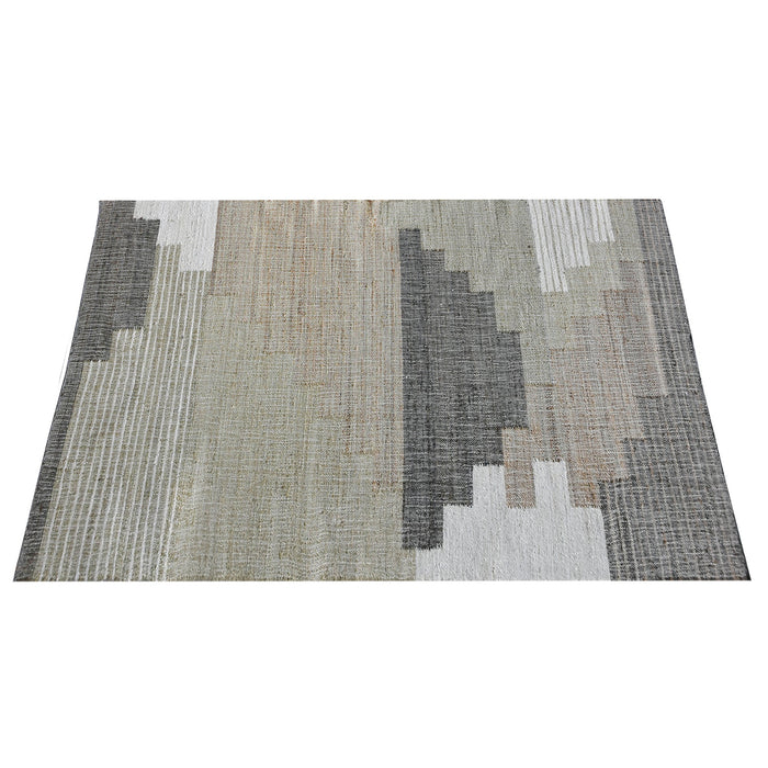 Hand-Woven Hemp Area Rug in Sage and Natural Tones