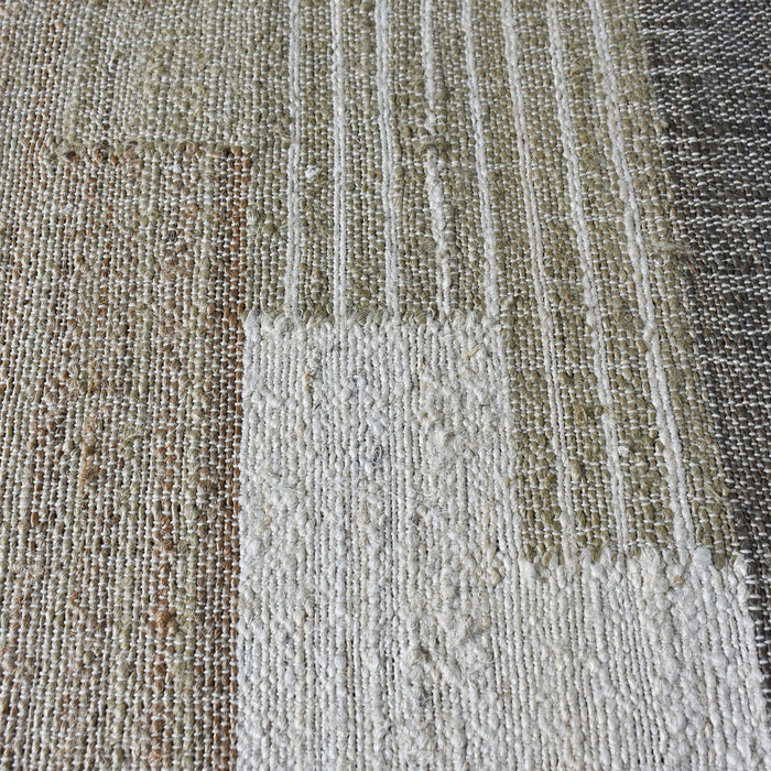 Hand-Woven Hemp Area Rug in Sage and Natural Tones