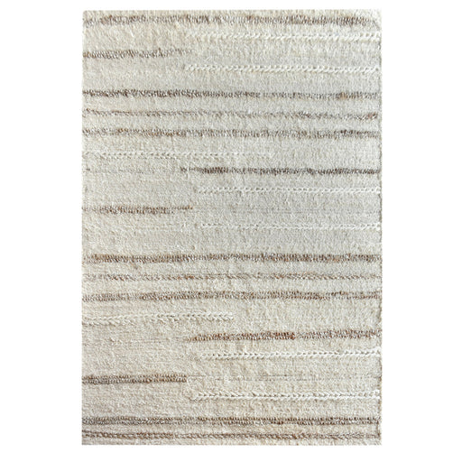 Hand-Woven Hemp Cotton Rug with Unique Textured Stripes