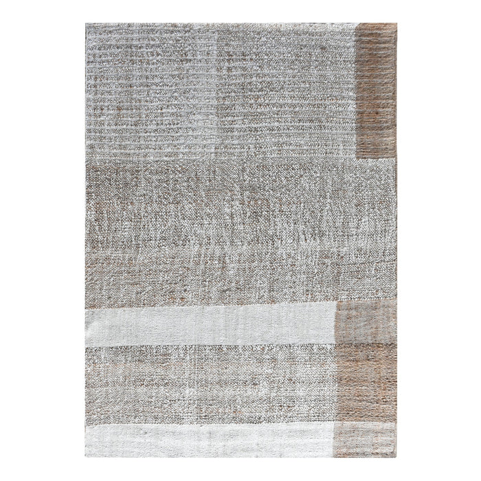 Hand Woven Hemp Rug In Ivory And Natural Colors