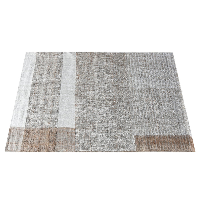 Hand Woven Hemp Rug In Ivory And Natural Colors