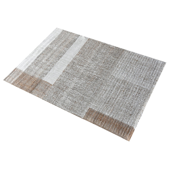 Hand Woven Hemp Rug In Ivory And Natural Colors