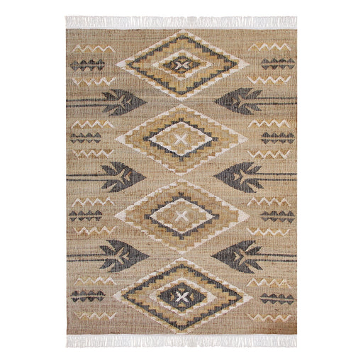 Hand Woven Hemp Rug in Natural Charcoal Color