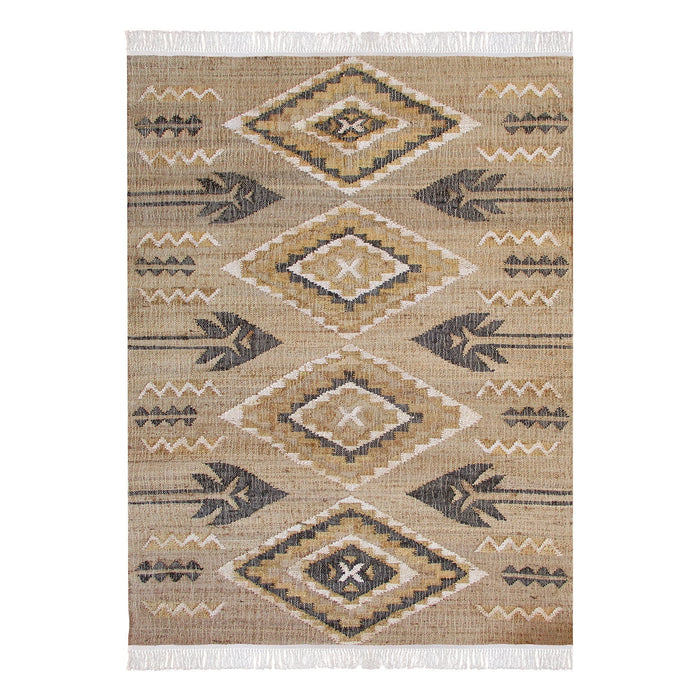 Hand Woven Hemp Rug in Natural Charcoal Color