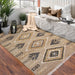 Hand Woven Hemp Rug in Natural Charcoal Color