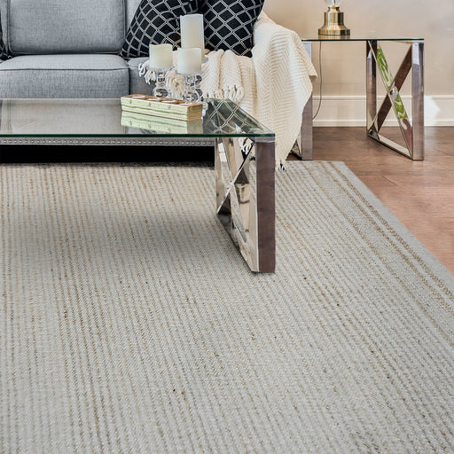 Hand-Woven Hemp and Wool Indoor Outdoor Rug