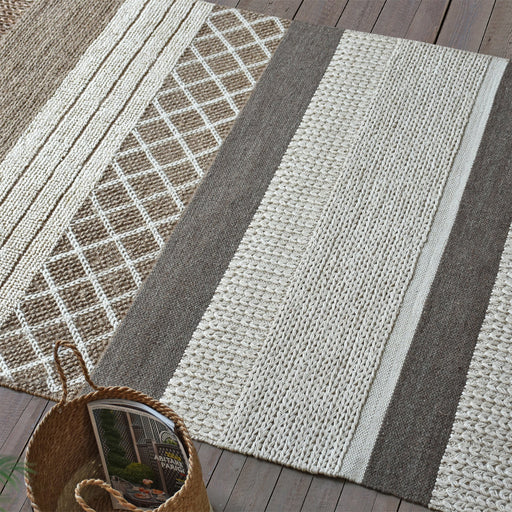 Hand Woven Hemp and Wool Rug for Modern and Bohemian Decor