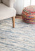 Hand-Woven Light Blue Braided Rag Rug 75x120 cm