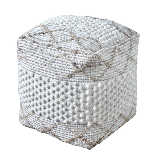 Hand Woven Wool And Hemp Pouf For Small Spaces