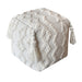 Hand Woven Wool Pouf in Ivory Color