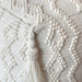 Hand Woven Wool Pouf in Ivory Color