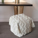 Hand Woven Wool Pouf in Ivory Color