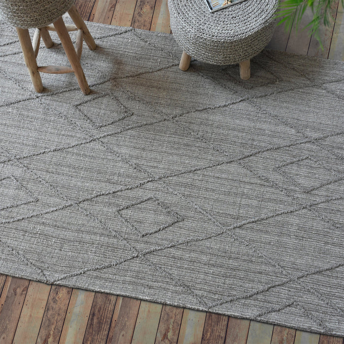 Hand Woven Wool Rug in Natural Grey Tones