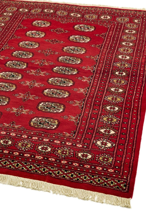 Hand-knotted Bokhara Red Rug