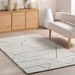 Handcrafted New Zealand Wool Geometric Rug Off White 140x200 cm