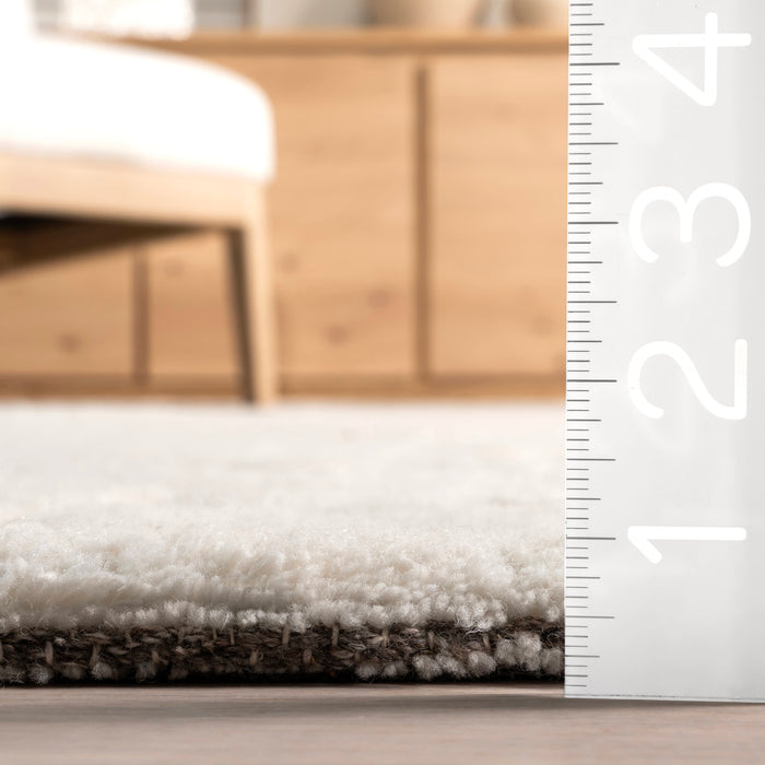 Handcrafted New Zealand Wool Geometric Rug Off White 140x200 cm