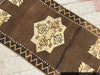 Handknotted Dark Brown Vintage Rug 83 cm x 45 cm