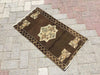 Handknotted Dark Brown Vintage Rug 83 cm x 45 cm
