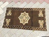 Handknotted Dark Brown Vintage Rug 83 cm x 45 cm