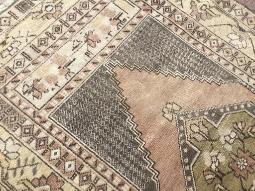 Handknotted Pastel Rug 258 cm x 124 cm Vintage Turkish Design