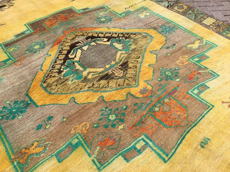 Handmade Anatolian Konya Rug 288cm x 241cm Antique Collectible