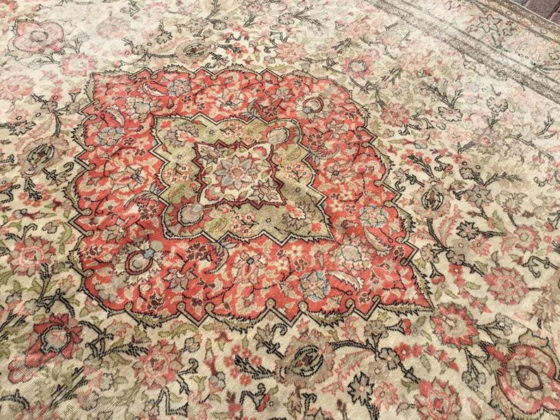 Handmade Antique Turkish Oushak Rug 154cm x 100cm