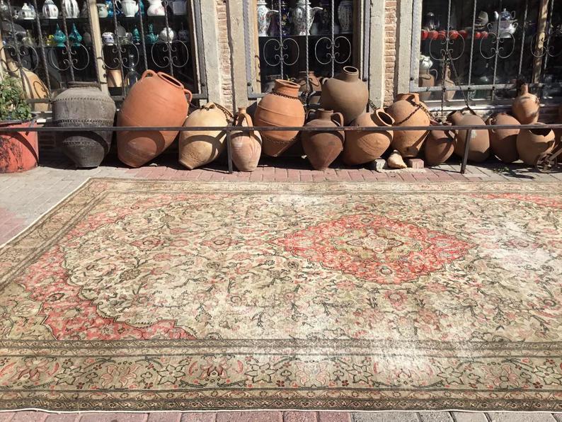 Handmade Antique Turkish Oushak Rug 154cm x 100cm