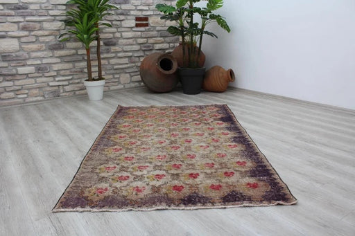 Handmade Antique Turkish Oushak Rug 214cm x 127cm