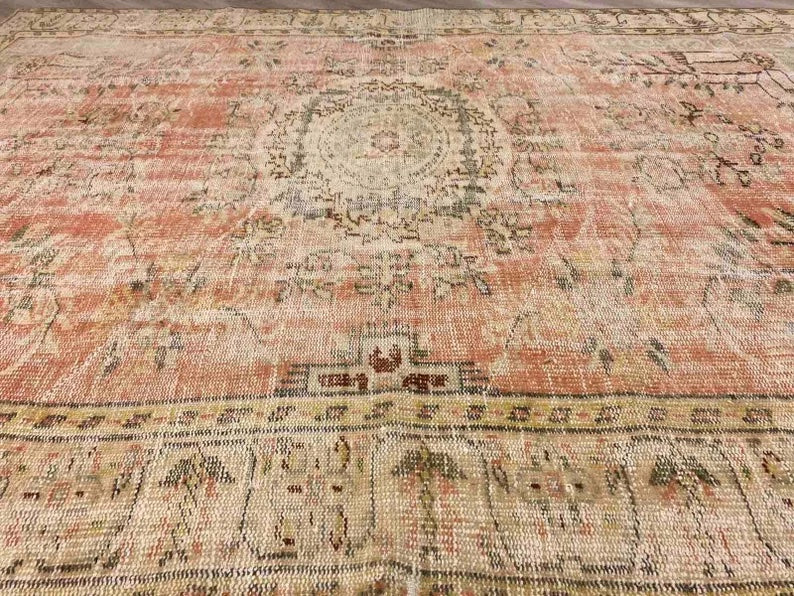 Handmade Antique Turkish Oushak Rug 240x179 cm