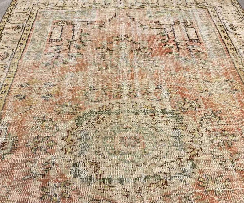 Handmade Antique Turkish Oushak Rug 240x179 cm