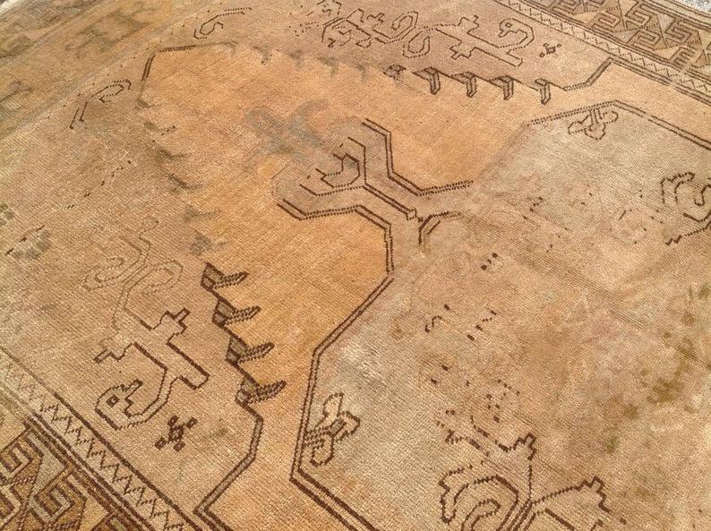 Handmade Antique Turkish Oushak Rug 256cm x 157cm